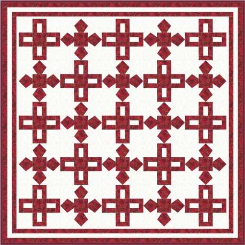 Red and White 2 Block Quilts 116