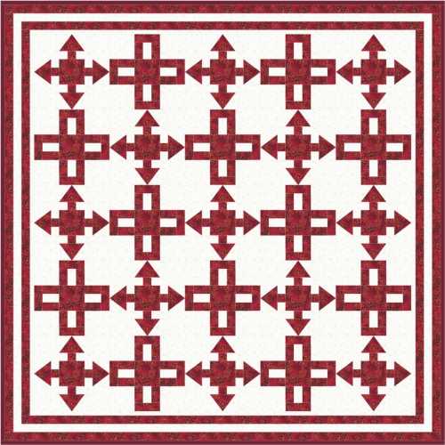Red and White 2 Block Quilts 124